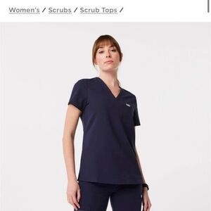 Navy Women's FIGS Catarina Scrub Top
